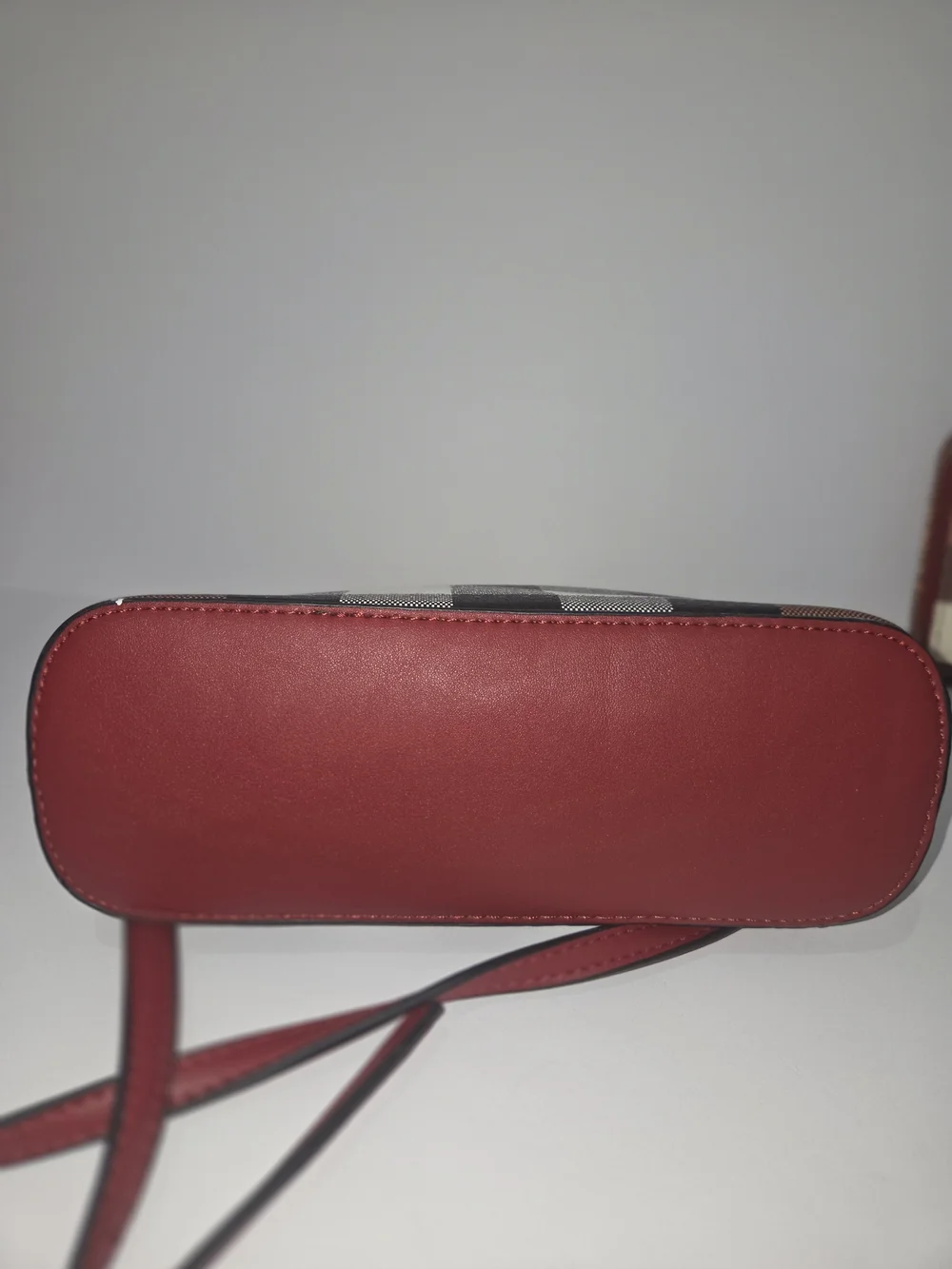 Striped Crossbody Bag and Wallet Set - Red, Brown, Cream